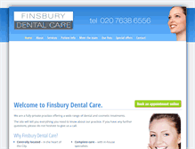 Tablet Screenshot of finsburydentalcare.co.uk